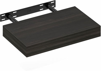Furinno Tanna Floating Shelves for Wall, 9 x 16 Wall Shelf, Single Set Wall Mounted Floating Shelf with Invisible Bracket, 2-Inch Thick, for Bathroom, Living Room, Bedroom, Home Office, Tobacco Oak