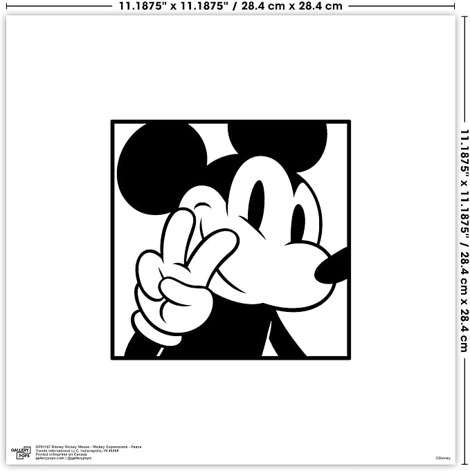 Trends International Gallery Pops Disney Mickey Mouse - Mickey Expressions - Peace Wall Art Wall Poster, 12" x 12", Unframed Version