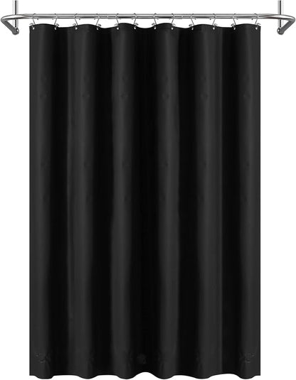 Mrs Awesome Black Shower Curtain Liner with 3 Magnets, 72x72 | 12 Rustproof Grommets, Premium Plastic Shower Curtain for Bathroom Lightweight & Waterproof,72W x 72H
