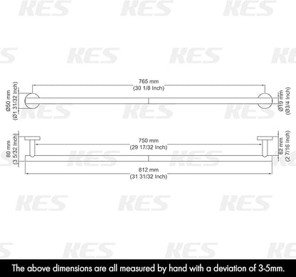 KES 29.5 Inches Towel Bar for Bathroom Shower Hand Towel Holder Hanger SUS304 Stainless Steel RUSTPROOF Wall Mount Brushed Steel, Total Length 31.9 Inch, A2000S80-2