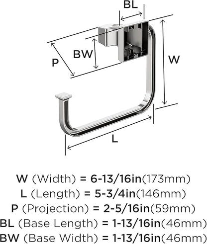 Amerock BH3602226 | Chrome Towel Ring | 5-3/4 in (146 mm) Length Towel Holder | Mulholland | Hand Towel Holder for Bathroom Wall | Small Kitchen | Bath Accessories