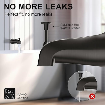 Gold Hao The Bathroom Slip-On Tub Spout with Diverter - Compatible with American Standard 8888026.002 Tub Spout, 5" Bathtub Faucet, Fits 1/2" Copper Piper (5/8" Diameter) - Oil Rubbed Bronze