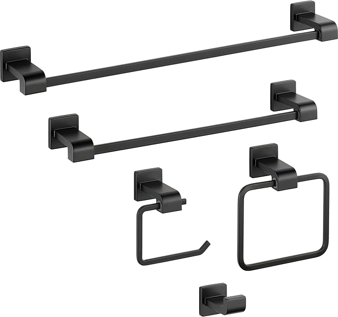 Delta 77518-BL Ara 18-in Wall Mount Towel Bar Bath Hardware Accessory in Matte Black