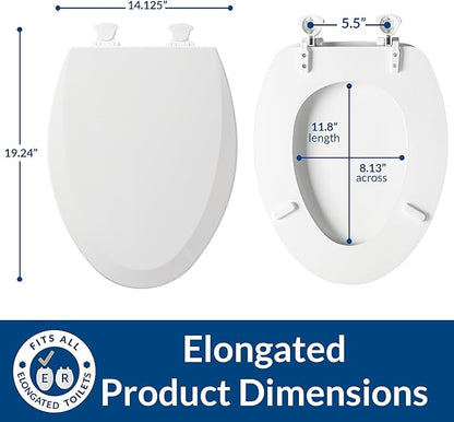 Bemis 1500EC 068 Toilet Seat with Easy Clean & Change Hinges, 2 Pack Elongated, Fawn Beige