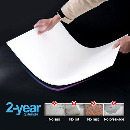 Art3d 24-Pack Smooth Drop Ceiling Tiles, No Sag and Breakage, White | 2 x 2 ft, PVC, Waterproof, Fire-Rated, Reusable, Compatible with Grid System, Perfect for Living Room