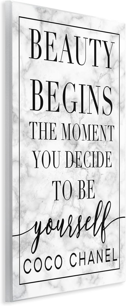 Beauty Begins Inspirational, 13 x 19 Inch Mounted Print on Wall Plaque | Stupell Industries · By Lil' Rue · Ready to hang · Made in USA