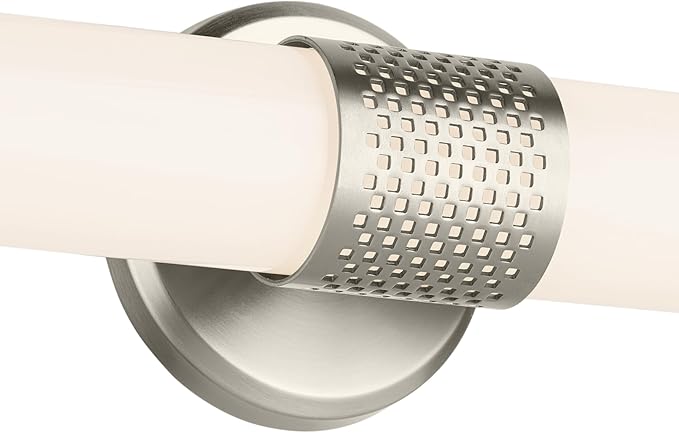 Kichler Sashi 24.25" LED Medium Bath Bar with White Glass in Brushed Nickel, Modern, for Vanity, Fireplace, Buffet, Hallway, Vanity Mirror, (24.25" W x 5" H) 55192NILED