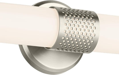 Kichler Sashi 24.25" LED Medium Bath Bar with White Glass in Brushed Nickel, Modern, for Vanity, Fireplace, Buffet, Hallway, Vanity Mirror, (24.25" W x 5" H) 55192NILED