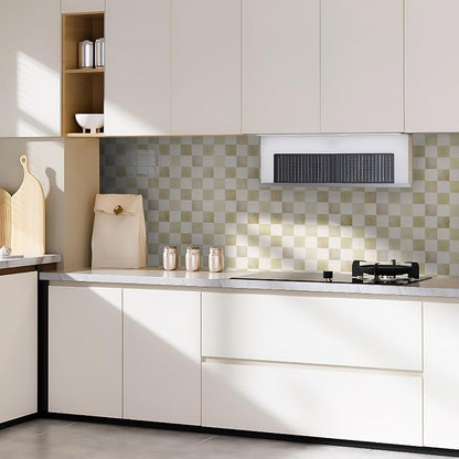 Art3d Grid Peel and Stick Backsplash, 10-Pack, 12 x 12 in, Beige and White | Enhanced Thickness, Strong Adhesion, Moisture Resistant, Long-Lasting, Minimalist Look, DIY Friendly, for Kitchen Countertops