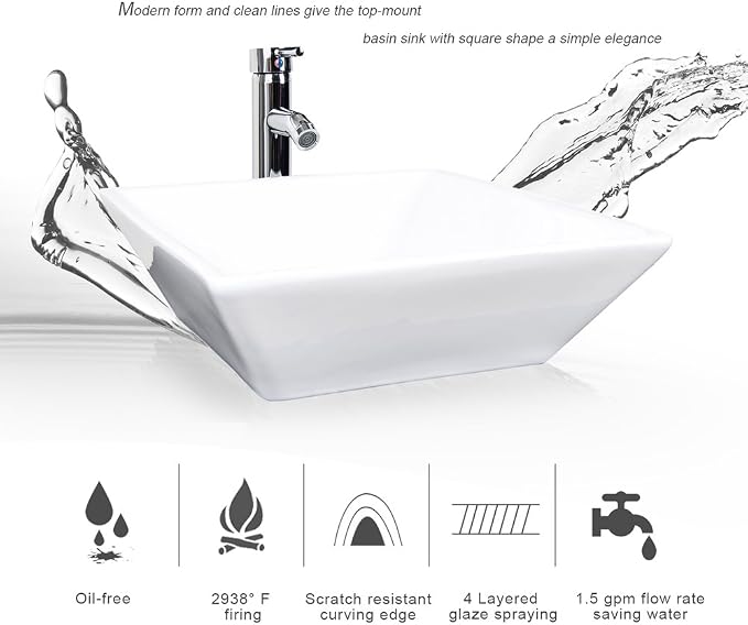 60" Double Vanity(2 * 24" Vanity,2* Porcelain Vessel Sink Combo(Square),1 * 12" Side Cabinets),Double Bathroom Vanity Top with Porcelain Sink,Faucet Drain Parts Include,Mirror Not Included