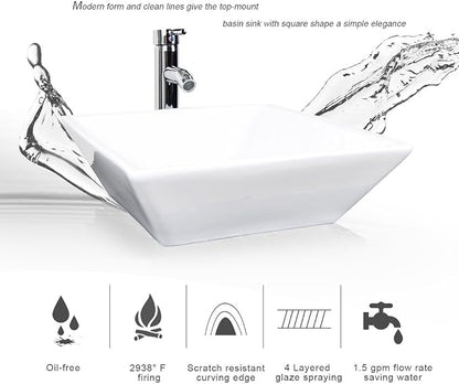 60" Double Vanity(2 * 24" Vanity,2* Porcelain Vessel Sink Combo(Square),1 * 12" Side Cabinets),Double Bathroom Vanity Top with Porcelain Sink,Faucet Drain Parts Include,Mirror Not Included