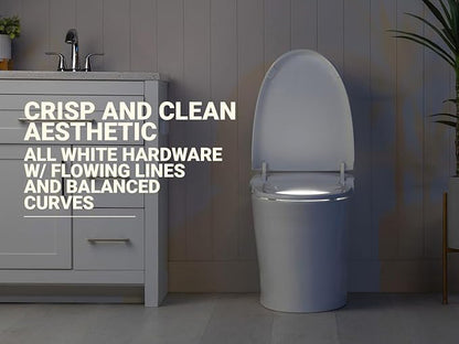 BidetKing Throne LITE Smart Toilet Bidet Combination | Powerful Dual Flush | ADA Chair Height | Automatic Lid and Seat | DirectDry | Foam Shield | Endless Warm Water | 3 Year Warranty (Throne LITE)