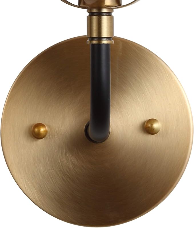 JONATHAN Y 6" Brass Gold/Black/White 1-Light LED Wall Sconce Vanity Lighting, Clear Glass Globe Shade Modern Contemporary Sconce for Bathroom Mirror, Hallway, UL Listed (JYL9056B)