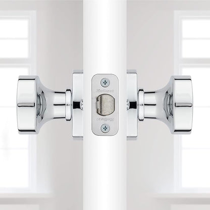 Kwikset Arroyo Knob Interior Passage Door Knob, Handle For Closet and Hallway Doors, Non-Locking Doorknob, Polished Chrome
