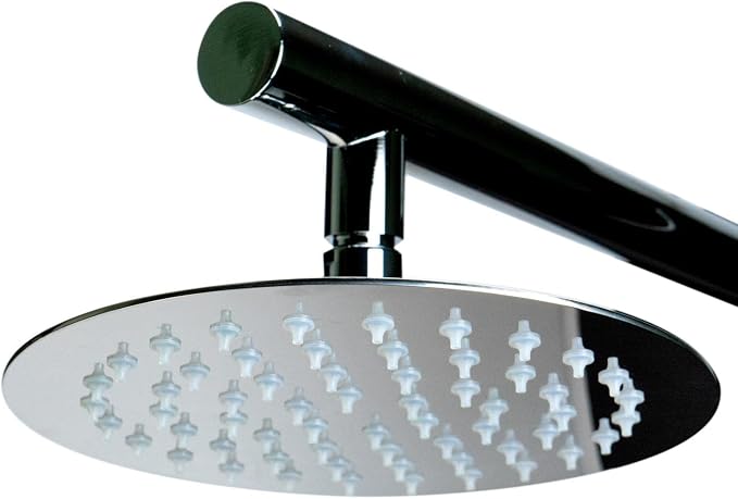 ALFI brand ABSP55B Black Glass Shower Panel with 2 Body Sprays and Rain Shower Head