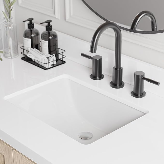 ARIEL 49 inch Bathroom Vanity top with Sink, 1.5 Inch Thick Miter Edge White Quartz top, Rectangle Single Porcelain Sink, Includes Backsplash