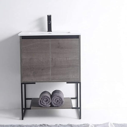 24 Inch Bathroom Vanity with Sink - Modern Knob Free Design, Elegant Space-Saving Solution for Your Bathroom - Durable, Bathroom Vanities for a Contemporary Look - Urbania Collection