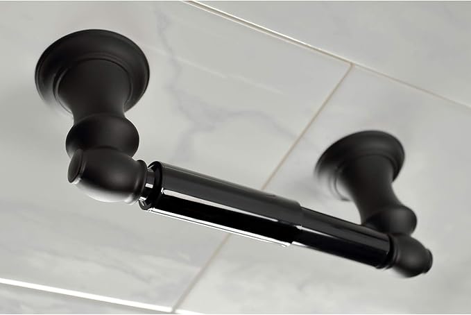 Kingston Brass BAHK2612478K Provence 5-Piece 18-Inch and 24-Inch Towel Bars Bathroom Accessory Set in Matte Black