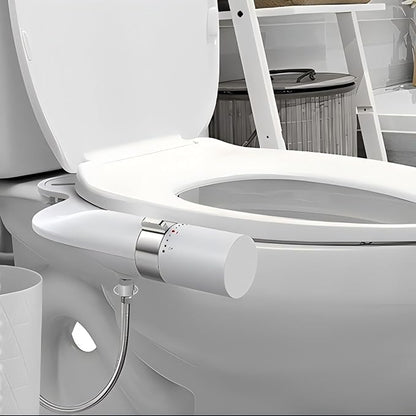 Bidet Attachment for Toilet, Ultra-Slim, Non Electric Dual Nozzle, Fresh Cold Water Spray Sprayer, Bidets Existing Toilets Seat, Baday Beday Badette Bedette, Feminine Rear Wash, Silver White
