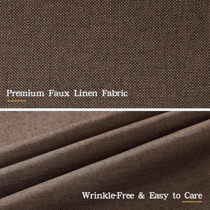 Furlinic Brown Shower Curtain 72x78 Scalloped No Hook Waterproof Fabric