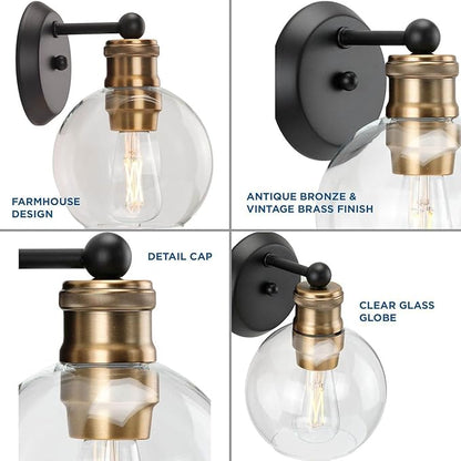Progress Lighting P300049-020 Hansford Bath & Vanity, 1-Light, Antique Bronze