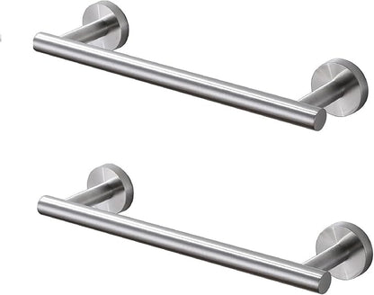 SEIDO Anti-Dropping Towel Bar with 6.7" Usable Length, Stainless Steel Towel Bar for Bathroom Wall, Double Locking Design Hand Towel Holder, Brushed Nickel, 9 Inch, 2pc