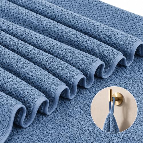 MaopaoBeauty Bath Towels for Bathroom Towel Set Shower Towels Bath Towels Set of 4 (1 Bath Towel, 1 Hair Towel, 1 Hand Towel, 1 Washcloth),Soft and Absorbent (Blue)