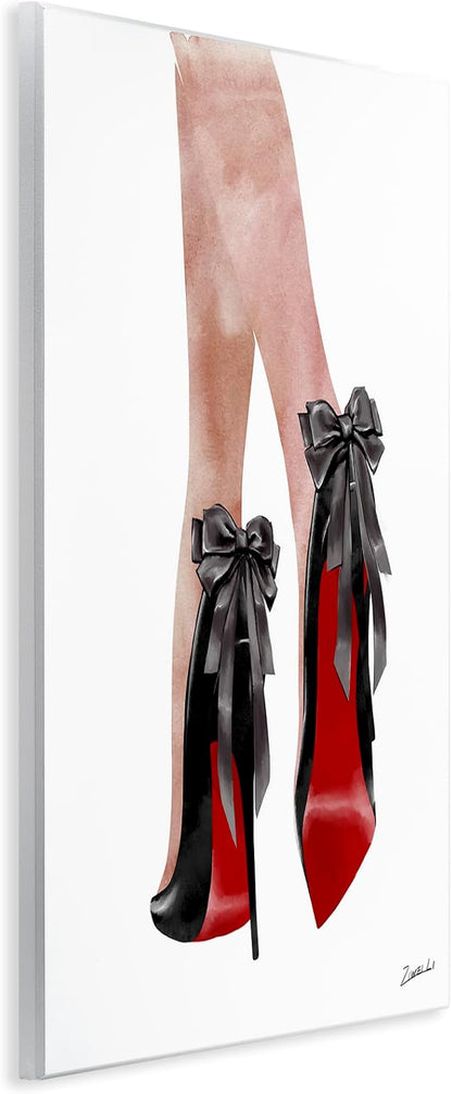 Glam Fashion Bow Heels, 13 x 19 Inch Mounted Print on Wall Plaque | Stupell Industries · By Ziwei Li · Ready to hang · Hand finished · Made in USA