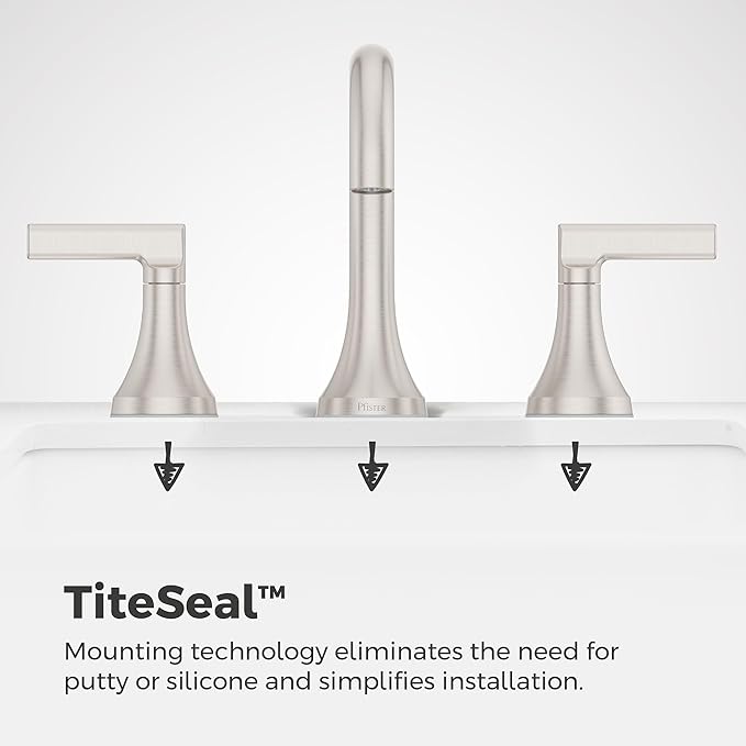 Pfister Vedra Bathroom Sink Faucet, 8-Inch Widespread, 2-Handle, 3-Hole, NSF Certified, Spot Defense Brushed Nickel Finish, LF049VEDGS