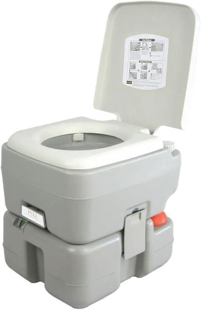 SereneLife Portable Toilet – Compact RV Travel Potty Seat with Cover, 5.3 Gallon Waste Tank, Pump Flush, Leak and Odor Proof – Ideal for Campers, Boating, and Outdoor Activities
