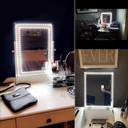 13ft/4M Led Vanity Mirror Lights Kit Bendable NO Need to Cut Vanity Make-up Mirror Cloakroom Adjustable Flexible Strip Light Table Set with Dimmer and Power Supply