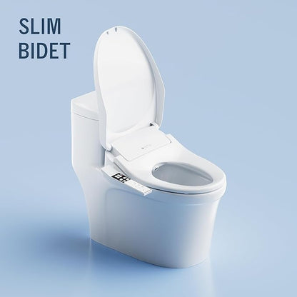 Lotus Bidet ATS-850 Elongated | Slim Heated Toilet Seat with Adjustable Warm Water Wash, Side Control Panel, Stainless Steel Nozzle, Warm Air Dryer, Night Light, Child Mode, Easy Installation