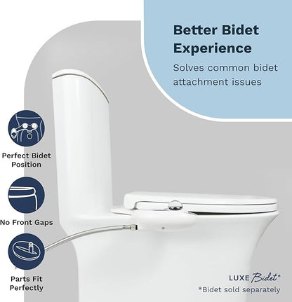 LUXE Bidet NEO 185 Plus Chrome and LUXE Elongated Toilet Seat Bundle