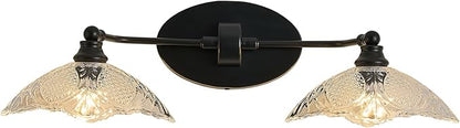 22.83-inch Black Bathroom Mirror Light Fixture， 2-Light E12 Sockets ，Vanity Lights ，Modern Minimalist Makeup Mirror Light Bathroom Vanity Light Fixtures(Bulb not Included)
