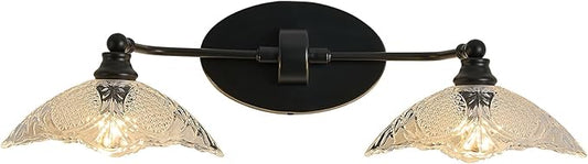 22.83-inch Black Bathroom Mirror Light Fixture， 2-Light E12 Sockets ，Vanity Lights ，Modern Minimalist Makeup Mirror Light Bathroom Vanity Light Fixtures(Bulb not Included)