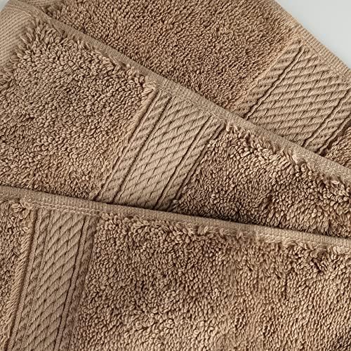 Superior Egyptian Cotton Plush & Absorbent, Hand Towel Set of 4, Latte