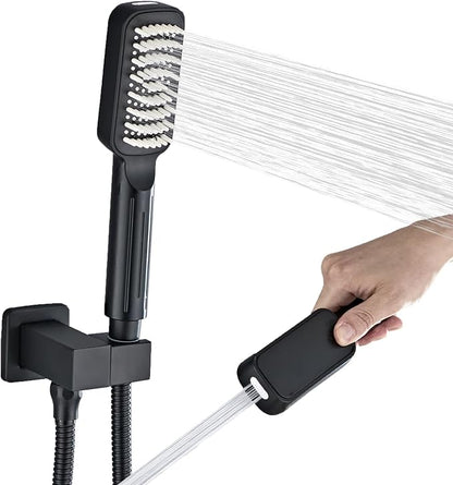 Handheld Shower Head，High Pressure Shower Head,Water Saving Detachable Shower Wand with Solid Brass Body and 5 ft Flexible Hose, Easy to Clean and Durable (Soft Head)