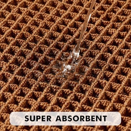 MIULEE Fall Terracotta Set of 2 Waffle Bathroom Rugs Bath Mat 17x24 Inch
