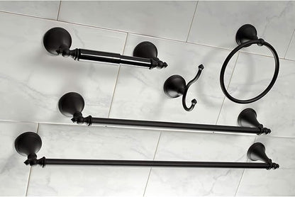 Kingston Brass BAHK1612478K Naples Bathroom Hardware Set, Matte Black 27.56 x 6.13 x 2.25