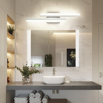PRESDE 24 Inch LED Vanity Light Brushed Nickel Bathroom Light Fixtures Over Mirror Modern Bath Wall Lighting Bar 3CCT