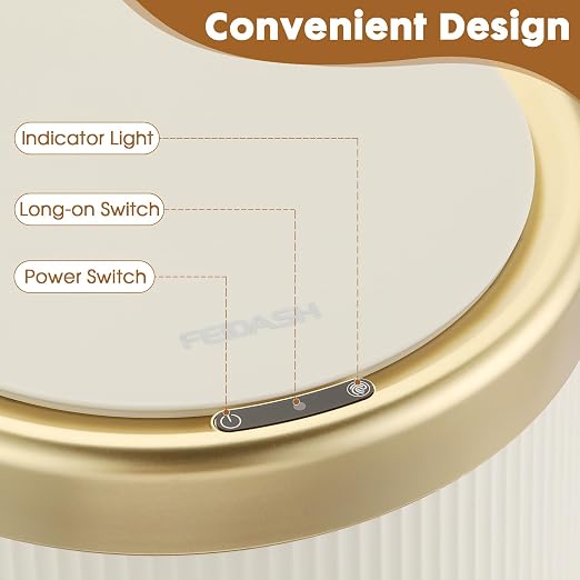 Automatic Bathroom Trash Can with Lid,Motion Sensor Small Trash cans | 2.8 Gallon Touchless Garbage Can, Cute Small Plastic Wastebasket,Sensor White and Gold Trash Bin for kitchen,Bedroom,Office