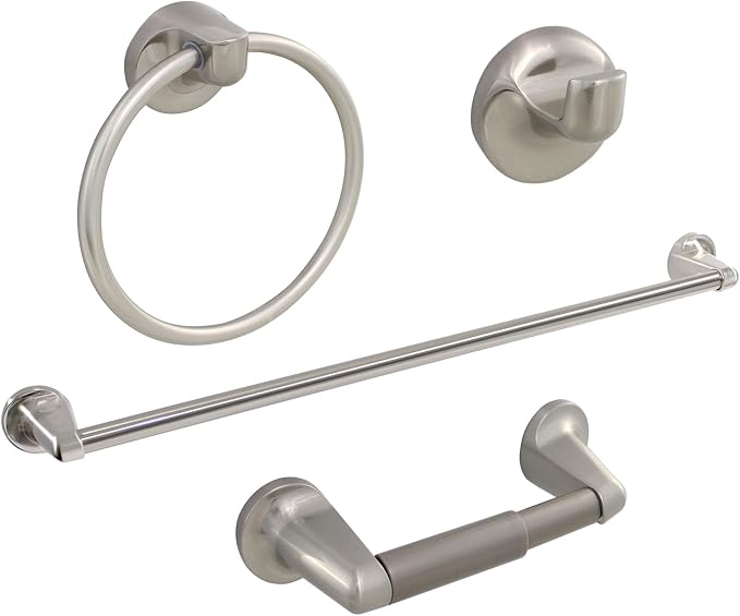 Formosa Design Hardware 4-Piece Bathroom Accessories Set (Brushed Nickel)
