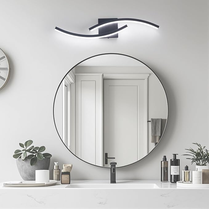 23.62 inch Vanity Light for Bathroom Lighting Fixtures Over Mirror Black Dimmable 5CCT Vanity Lighting Fixture Modern Bathroom Vanity Light 23 Inch Modern Wall lamp