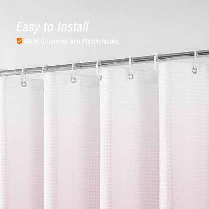 Pink Ombre Fabric Shower Curtain for Bath Decor, 72 x 72 | Pink Gradient Fabric Shower Curtain, Cloth-Textured Bathroom Curtains Shower Set, Water Repellent and Machine Washable