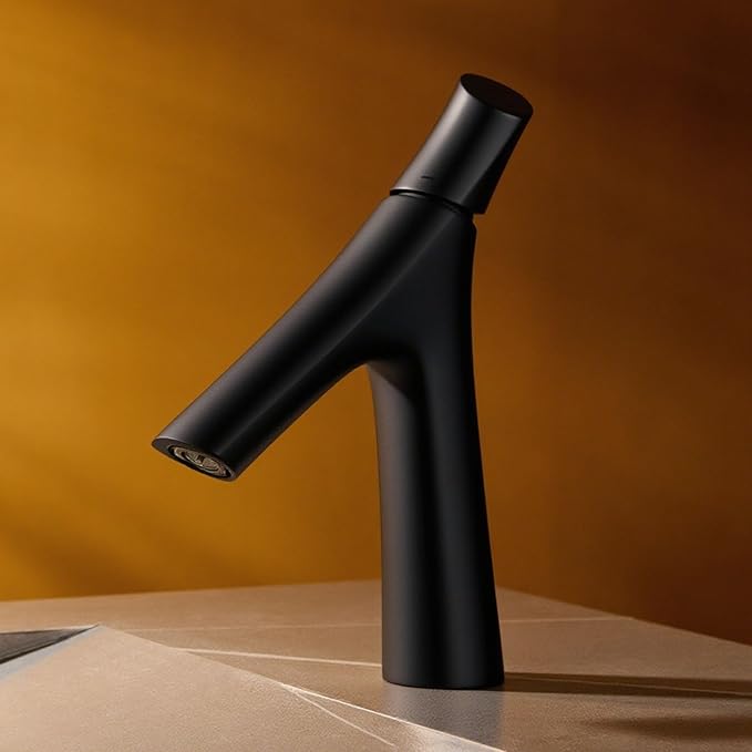 Faucet for Bathroom Sink Single Handle Bathroom Faucet 1 Hole Brass Hot and Cold Black