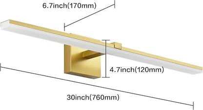 LED Vanity Light Gold Modern 30 inch Bathroom Lighting Fixtures Over Mirror Dimmable Bath Wall Lights Bar
