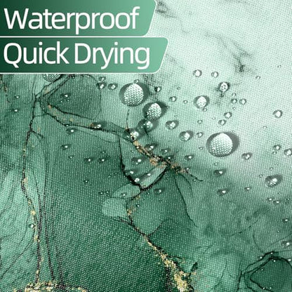 Green Marble Waterproof Bathroom Shower Curtain 65x72 inches