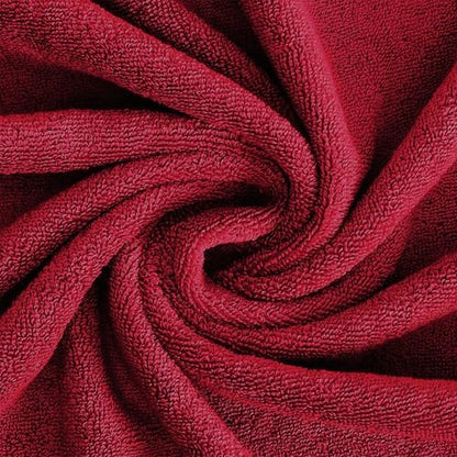 Feather & Stitch 100% Cotton 625 GSM Bath Towel Set of 6, Ultra Soft Highly Absorbent 2 Bath Towels, 2 Hand Towels & 2 Washcloth - Luxury Quick Dry Shower Towels (Wine Red)