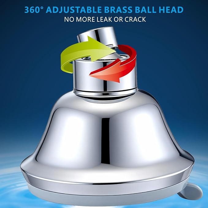 High Pressure Shower Head - 5 Spray Modes Powerful Pressure Boosting Showerhead For Bathroom - Perfect Universal Replacement for Rain Shower Heads(Chrome)