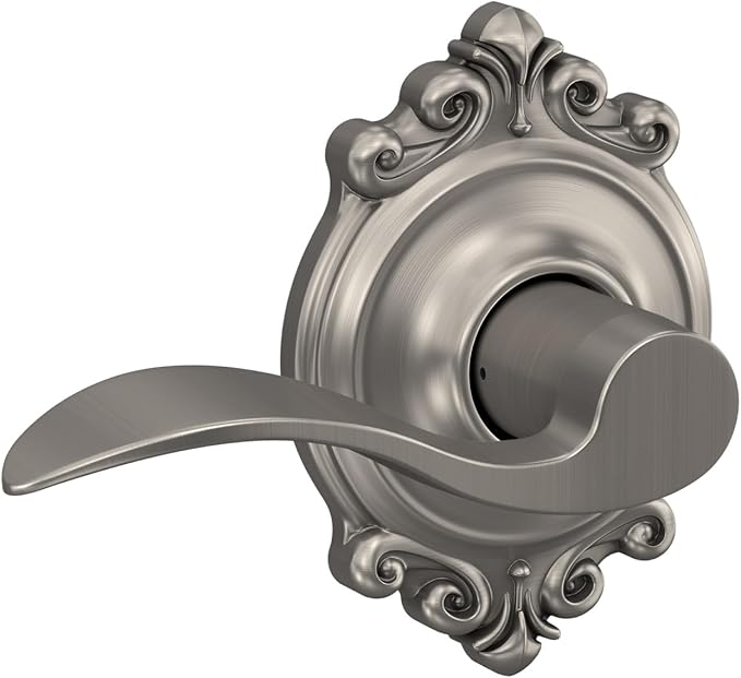SCHLAGE Trim with SCHLAGE Hall and Closet Lever, Satin Nickel (F10 ACC 619 BRK)